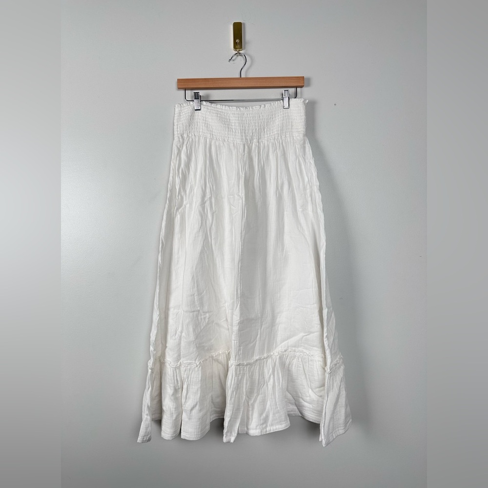 QUINCE 100% Organic Cotton Gauze Smocked Maxi Skirt MEDIUM - Picture 7 of 12
